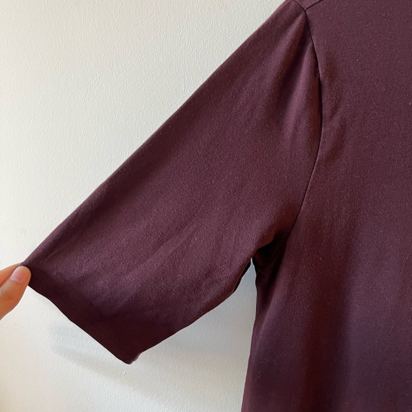 Eileen Fisher Organic Cotton Purple Short Sleeve T-Shirt Dress - Picture 4 of 11